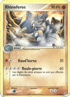 Carte Pokémon Rhinoféros 19 — EX Émeraude