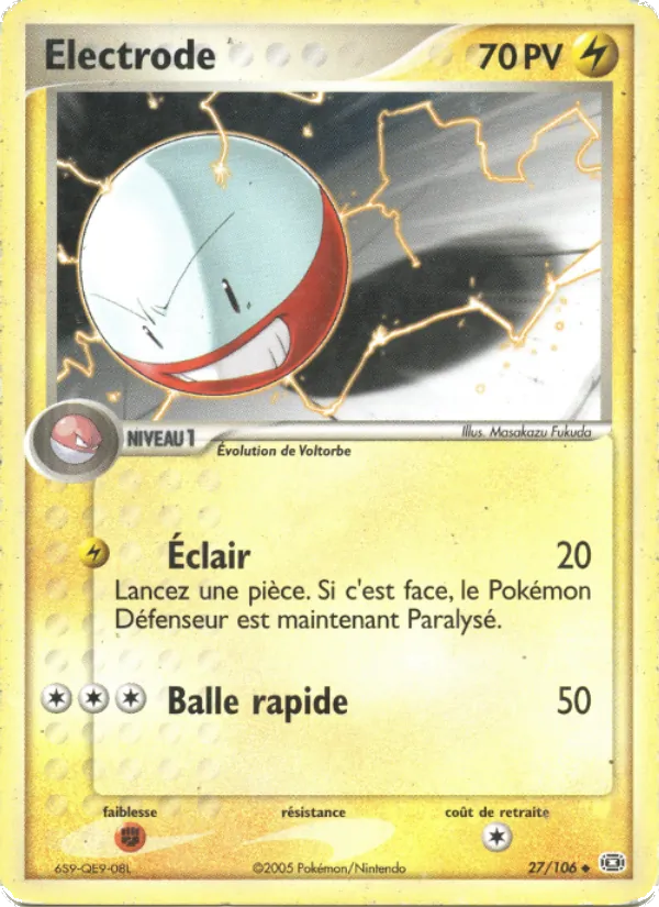 Carte Pokémon Électrode 27/106 de l'extension EX Émeraude