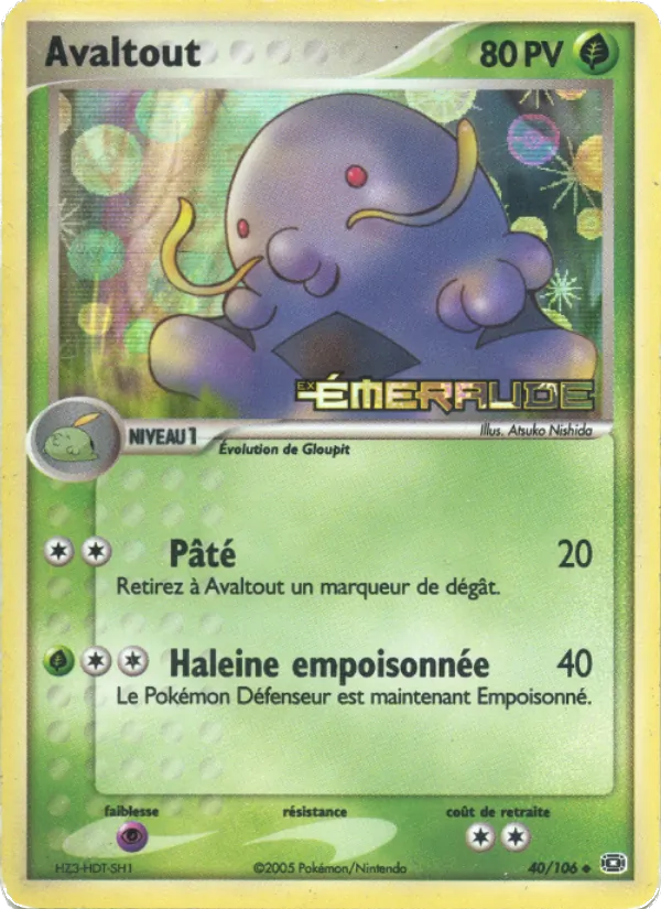 Carte Pokémon Avaltout 40/106 de l'extension EX Émeraude