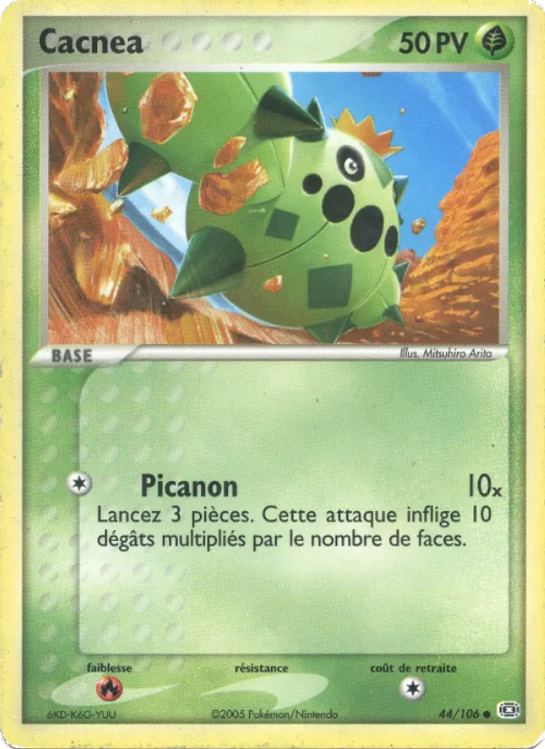 Carte Pokémon Cacnea 44/106 de l'extension EX Émeraude