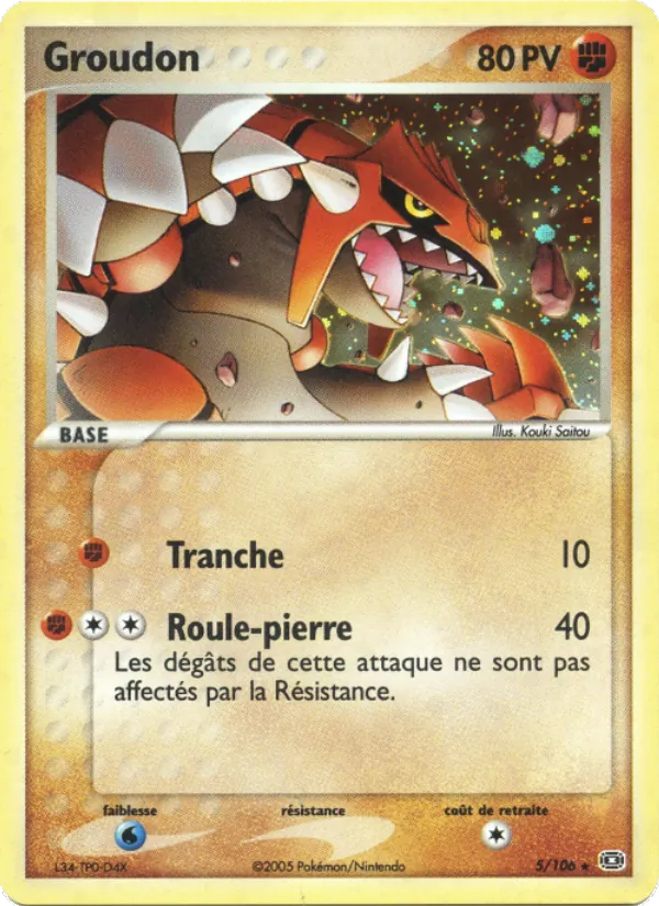 Carte Pokémon Groudon 5/106 de l'extension EX Émeraude