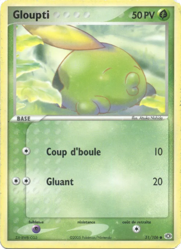 Carte Pokémon Gloupti 51/106 de l'extension EX Émeraude