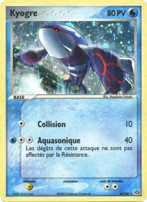 Carte Pokémon Kyogre 6/106 de l'extension EX Émeraude