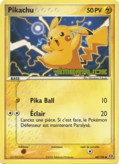 Carte Pokémon Pikachu 60 — EX Émeraude