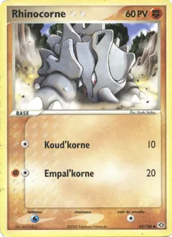 Carte Pokémon Rhinocorne 62 — EX Émeraude