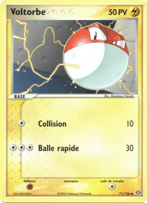 Carte Pokémon Voltorbe 71/106 de l'extension EX Émeraude