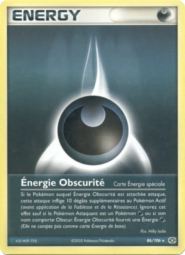 Carte Pokémon Énergie Obscurité 86/106 de l'extension EX Émeraude