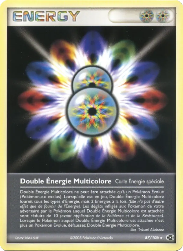Carte Pokémon Double Énergie Multicolore 87/106 de l'extension EX Émeraude