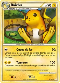 Carte Pokémon Raichu 10 — HeartGold SoulSilver