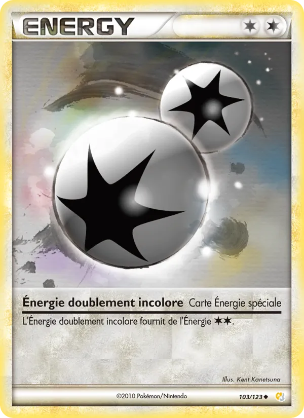 Carte Pokémon Énergie doublement incolore 103/123 de l'extension HeartGold SoulSilver