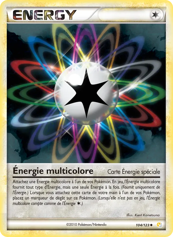 Carte Pokémon Énergie multicolore 104/123 de l'extension HeartGold SoulSilver