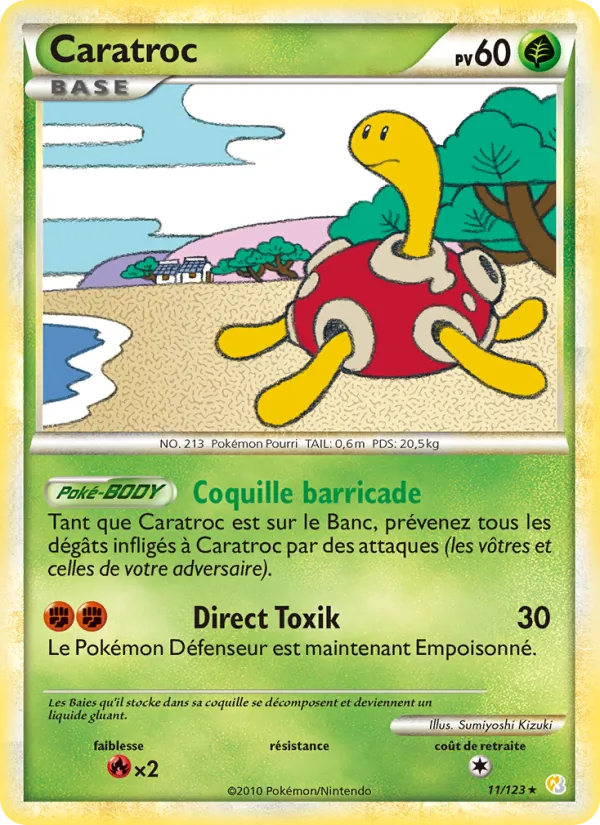Carte Pokémon Caratroc 11/123 de l'extension HeartGold SoulSilver