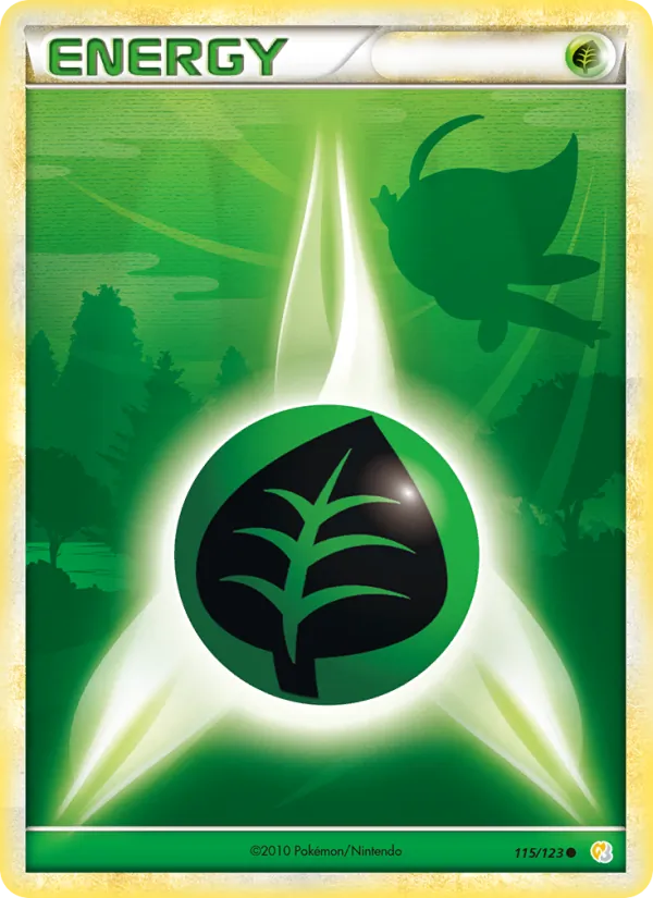 Carte Pokémon Énergie Plante 115/123 de l'extension HeartGold SoulSilver