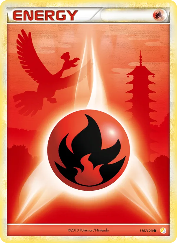 Carte Pokémon Énergie Feu 116/123 de l'extension HeartGold SoulSilver
