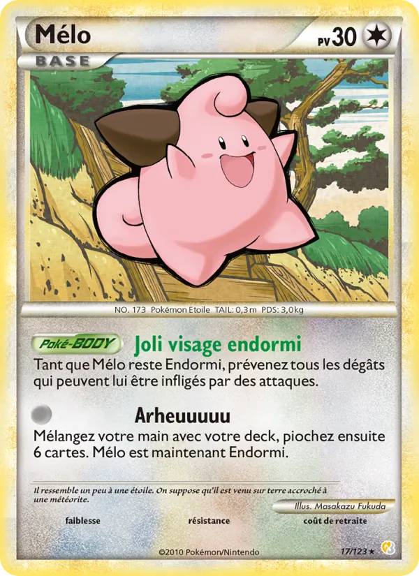 Carte Pokémon Mélo 17/123 de l'extension HeartGold SoulSilver
