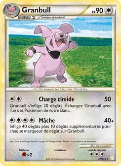 Carte Pokémon Granbull 22 — HeartGold SoulSilver