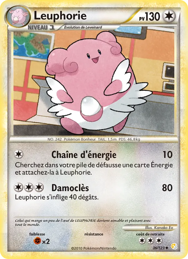 Carte Pokémon Leuphorie 36/123 de l'extension HeartGold SoulSilver
