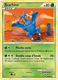 Carte Pokémon Scarhino 43 — HeartGold SoulSilver