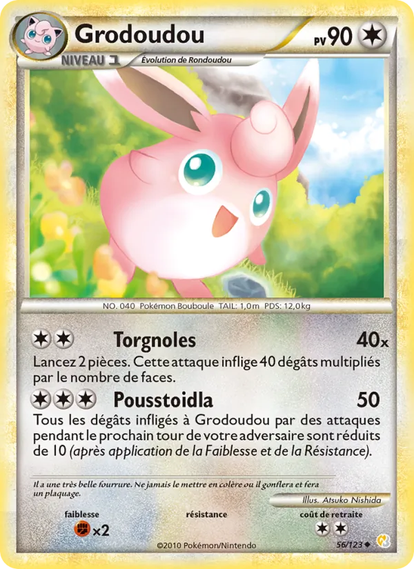 Carte Pokémon Grodoudou 56/123 de l'extension HeartGold SoulSilver