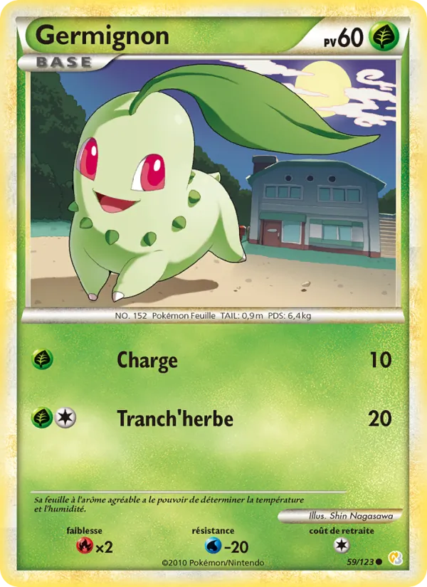 Carte Pokémon Germignon 59/123 de l'extension HeartGold SoulSilver