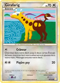 Carte Pokémon Girafarig 64 — HeartGold SoulSilver