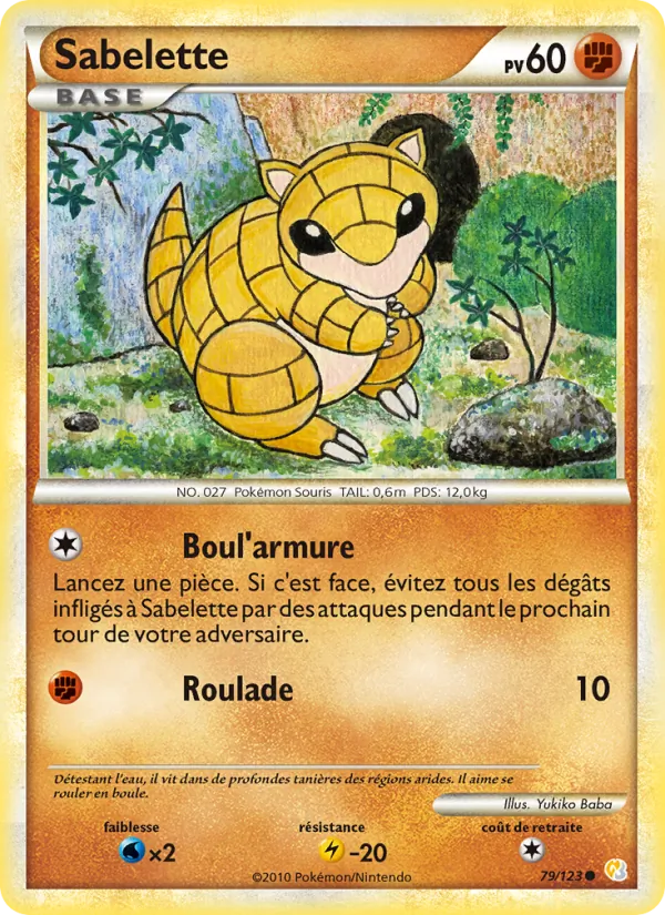 Carte Pokémon Sabelette 79/123 de l'extension HeartGold SoulSilver