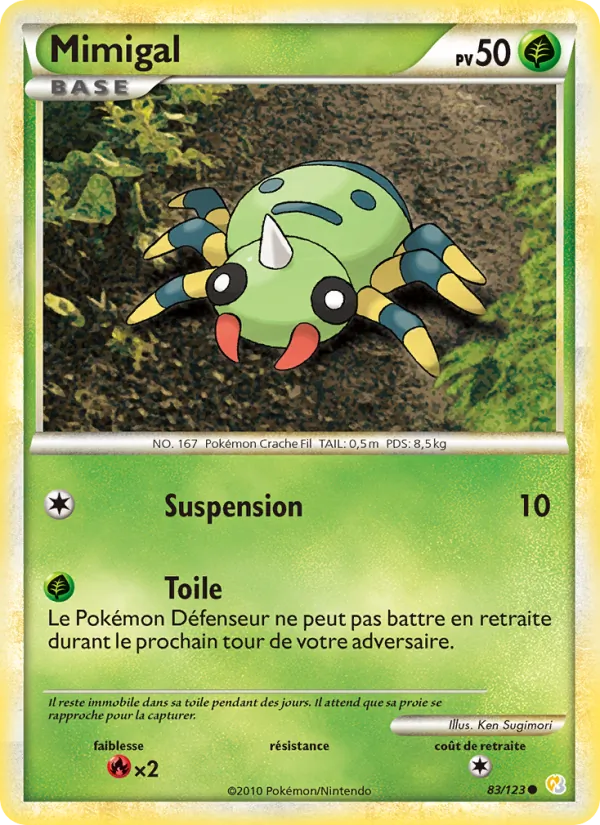 Carte Pokémon Mimigal 83/123 de l'extension HeartGold SoulSilver