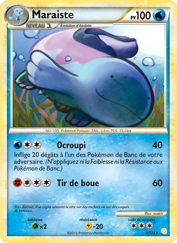 Carte Pokémon Maraiste 9/123 de l'extension HeartGold SoulSilver