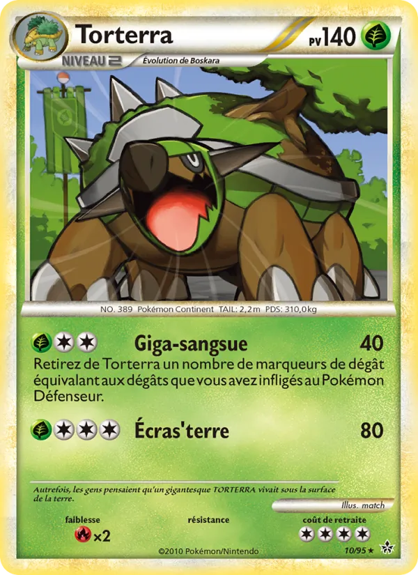 Carte Pokémon Torterra 10/95 de l'extension Déchaînement