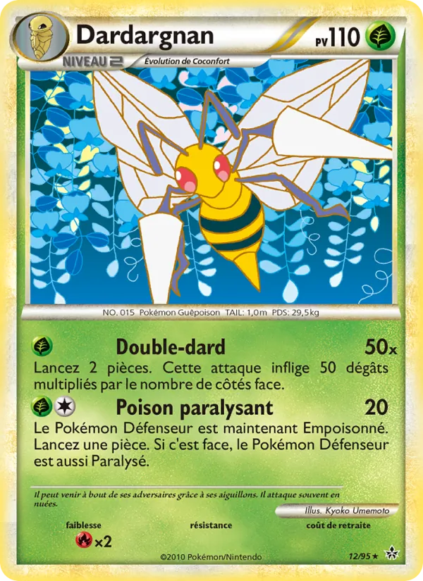 Carte Pokémon Dardargnan 12/95 de l'extension Déchaînement