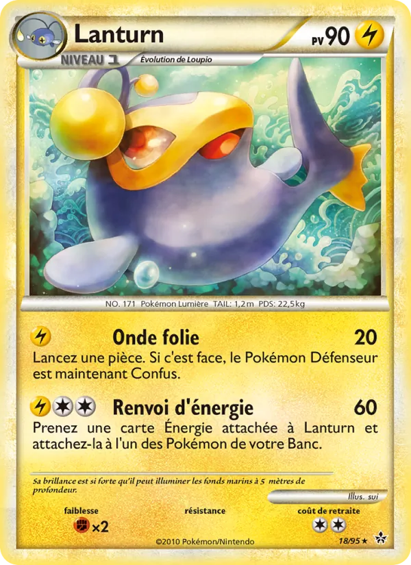 Carte Pokémon Lanturn 18/95 de l'extension Déchaînement