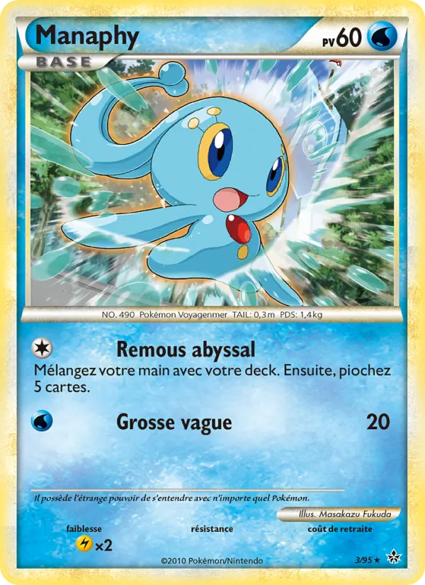 Carte Pokémon Manaphy 3/95 de l'extension Déchaînement