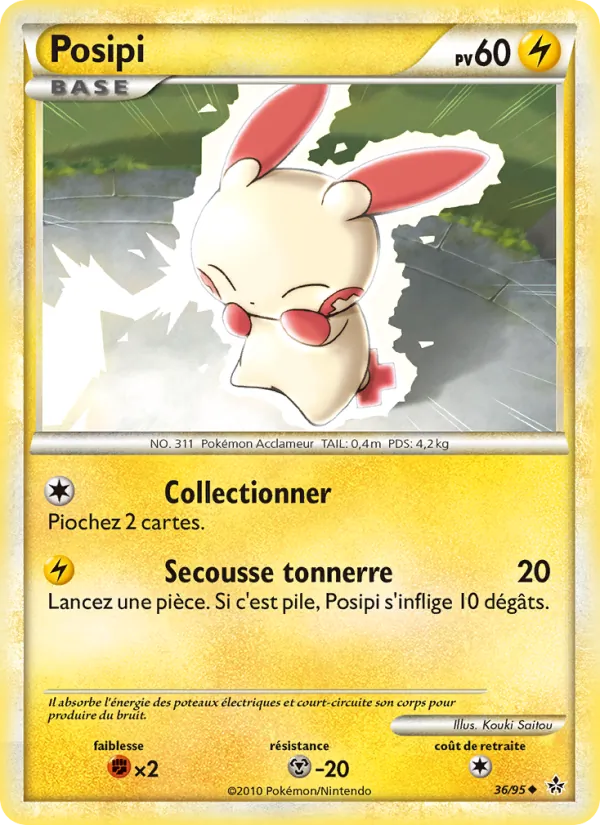 Carte Pokémon Posipi 36/95 de l'extension Déchaînement