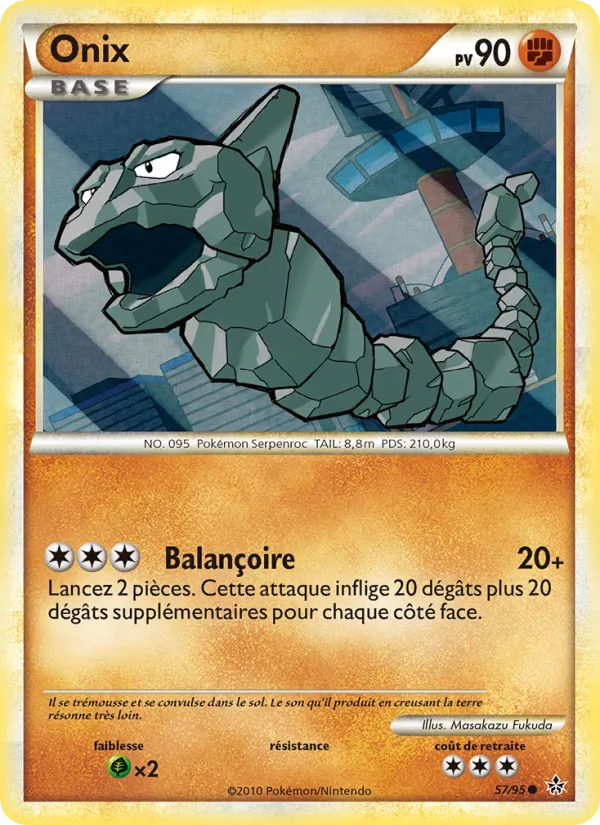 Carte Pokémon Onix 57/95 de l'extension Déchaînement