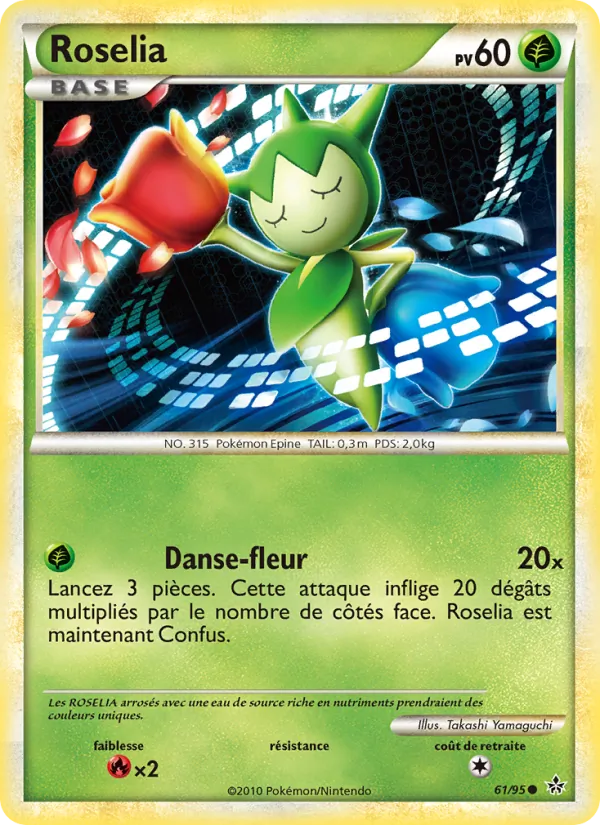 Carte Pokémon Roselia 61/95 de l'extension Déchaînement
