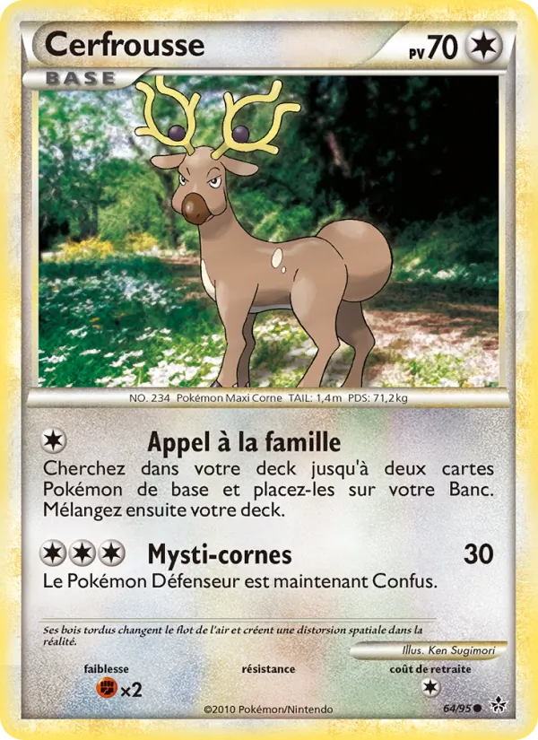 Carte Pokémon Cerfrousse 64/95 de l'extension Déchaînement