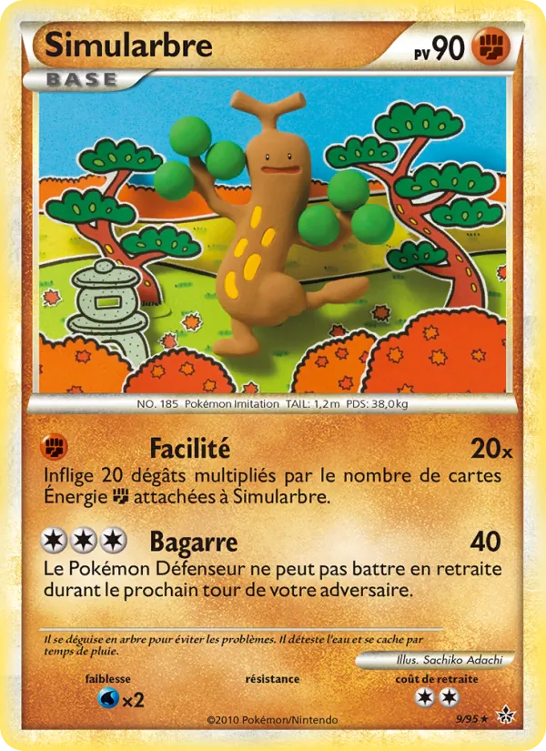 Carte Pokémon Simularbre 9/95 de l'extension Déchaînement