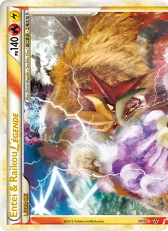 Carte Pokémon Entei & Raikou LÉGENDE (haut) 90 — Déchaînement