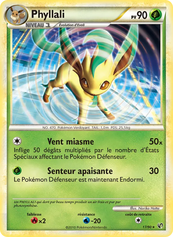 Carte Pokémon Phyllali 17/90 de l'extension Indomptable