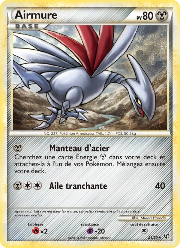 Carte Pokémon Airmure 21/90 de l'extension Indomptable