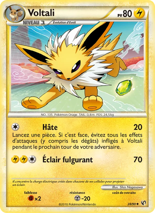 Carte Pokémon Voltali 28/90 de l'extension Indomptable