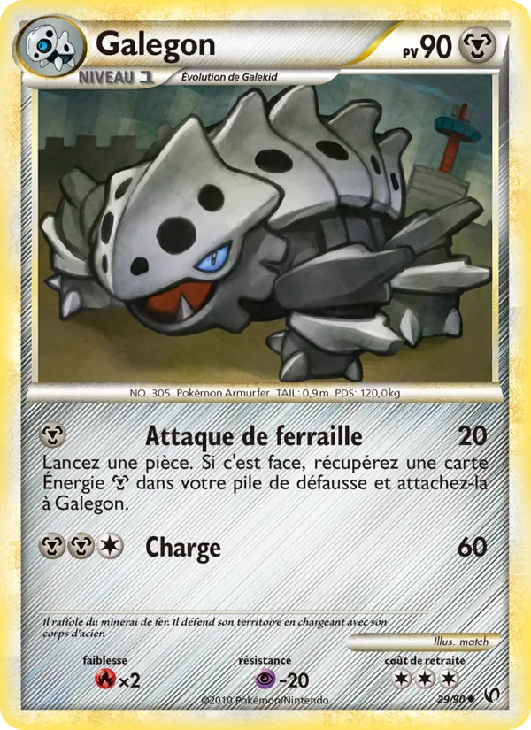 Carte Pokémon Galegon 29/90 de l'extension Indomptable