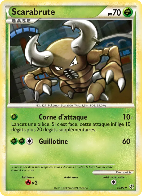Carte Pokémon Scarabrute 32/90 de l'extension Indomptable