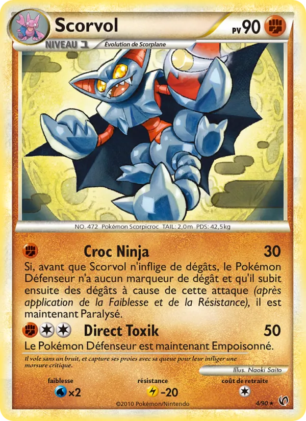 Carte Pokémon Scorvol 4/90 de l'extension Indomptable