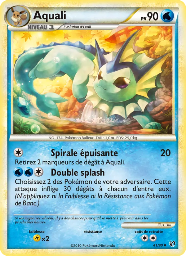 Carte Pokémon Aquali 41/90 de l'extension Indomptable