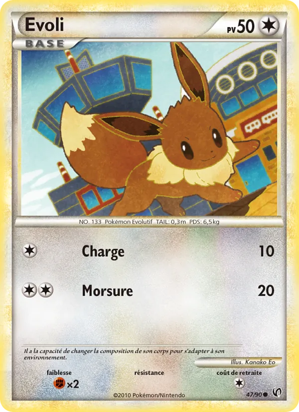 Carte Pokémon Evoli 47/90 de l'extension Indomptable