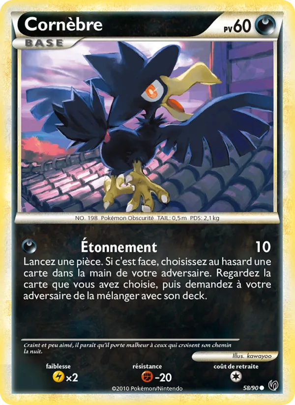 Carte Pokémon Cornebre 58/90 de l'extension Indomptable