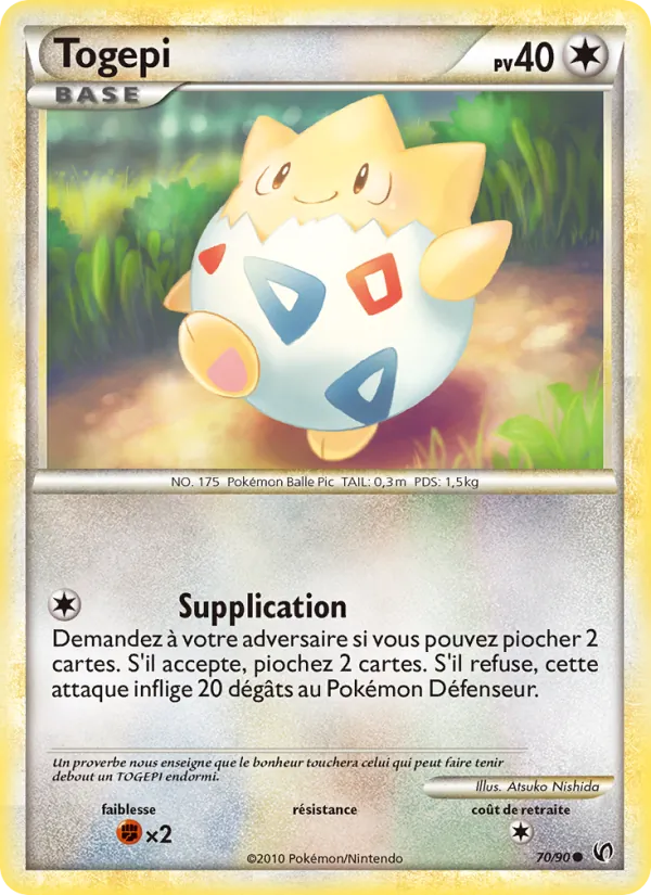 Carte Pokémon Togepi 70/90 de l'extension Indomptable