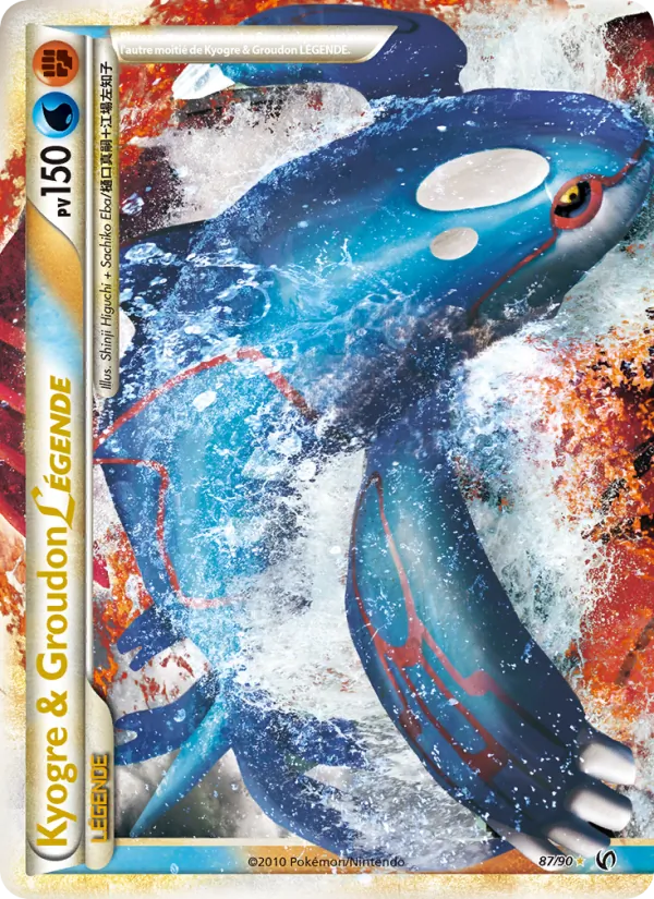 Carte Pokémon Kyogre & Groudon LÉGENDE 87/90 de l'extension Indomptable