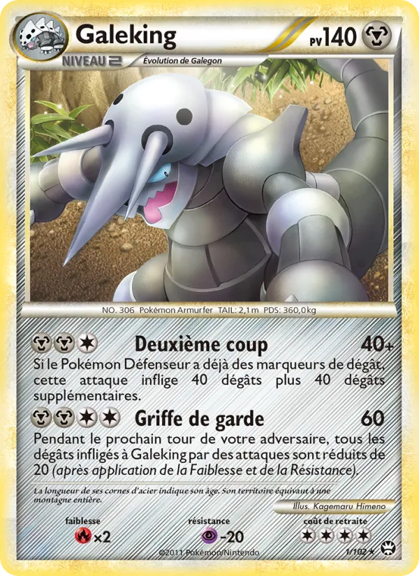 Carte Pokémon Galeking 1/102 de l'extension Triomphant